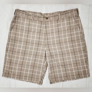 PGA Tour Mens Brown & Beige Plaid Shorts 38